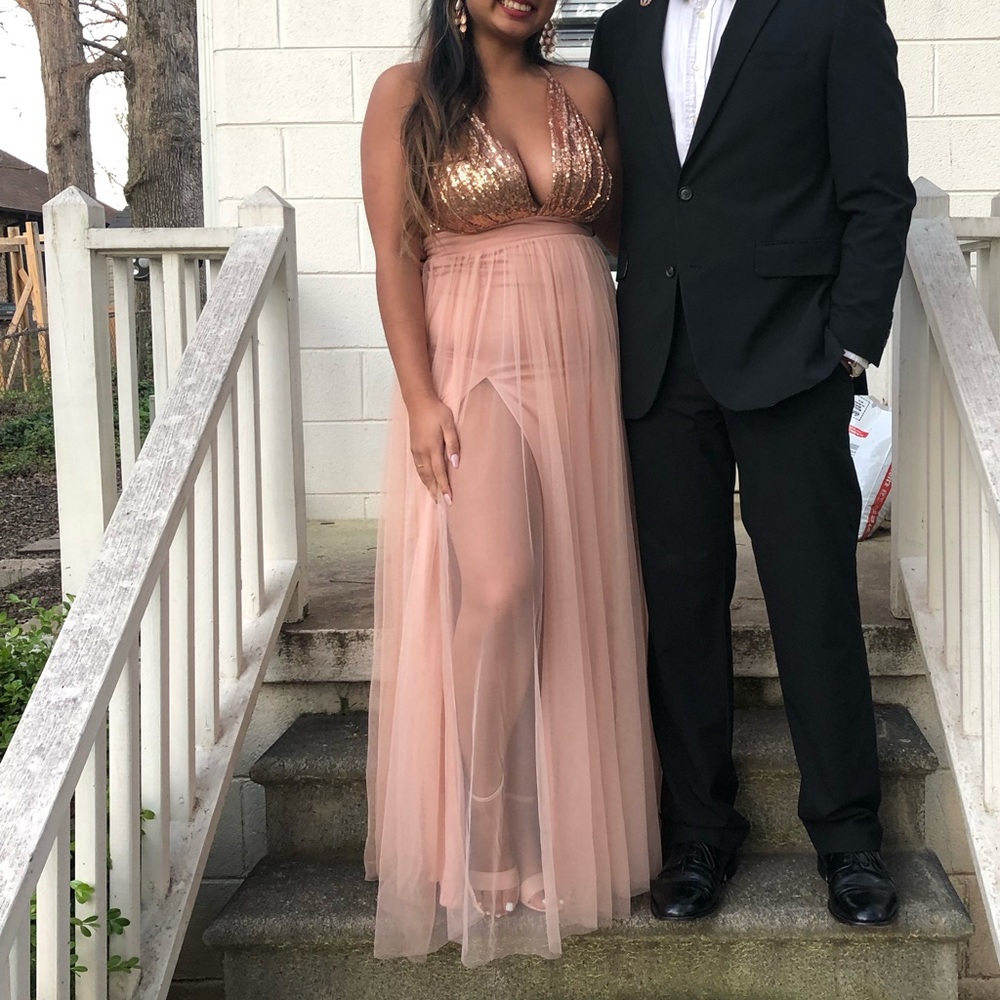 Rose Gold / Blush Long Dress